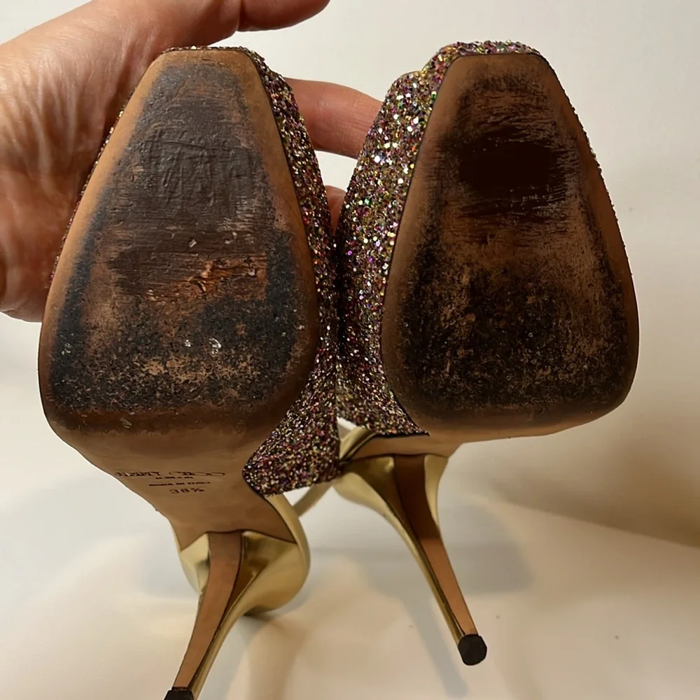 Jimmy Choo platform glitter stilettos‎ size 8.5